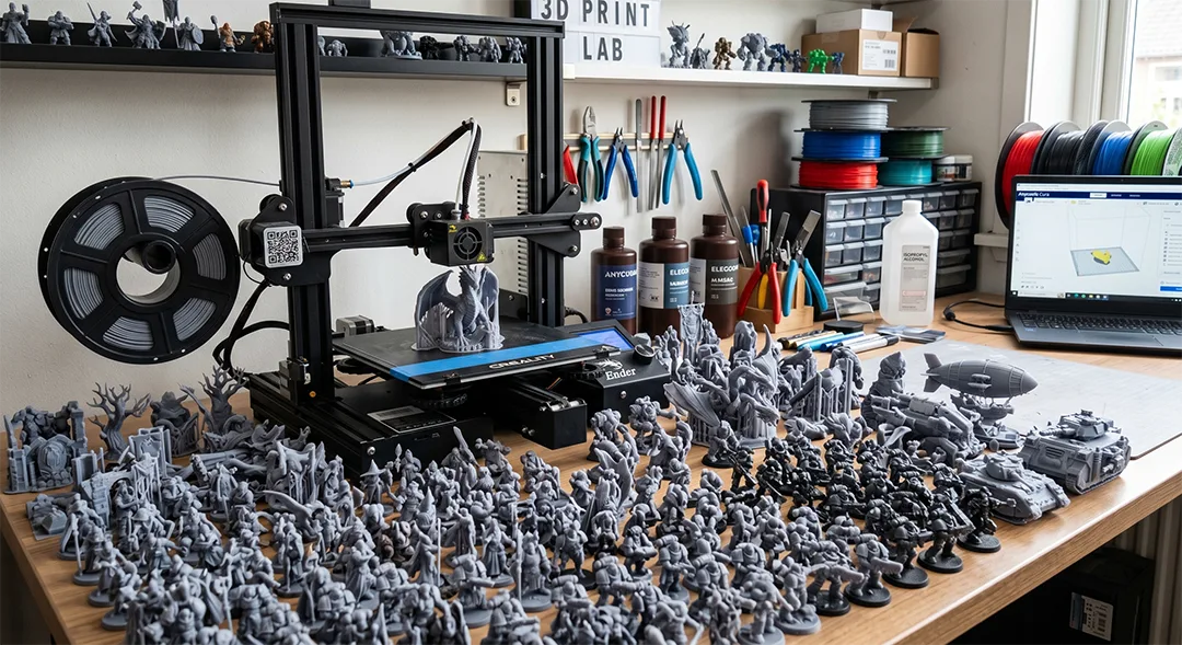3D printed D&D miniatures from free STL files